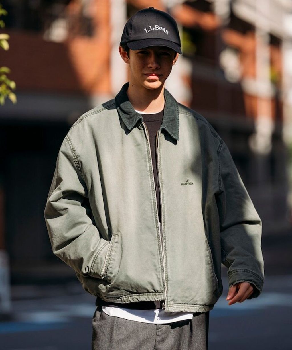 NAUTICA 中綿水染復古刷舊卡其布拉鍊飛行工裝感外套_9