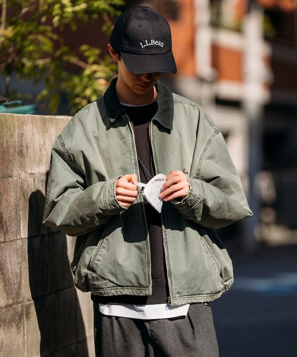 NAUTICA 中綿水染復古刷舊卡其布拉鍊飛行工裝感外套_7