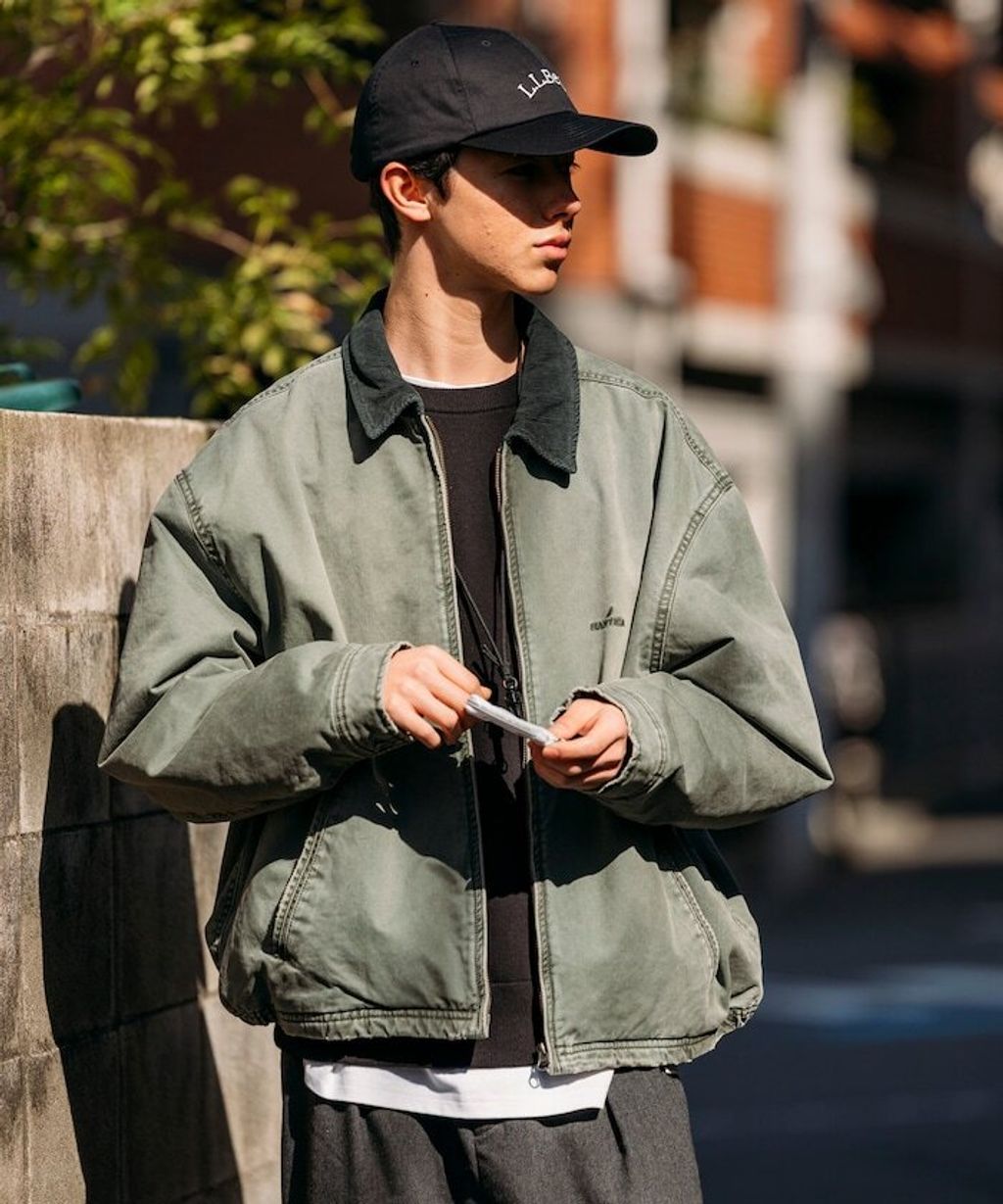 NAUTICA 中綿水染復古刷舊卡其布拉鍊飛行工裝感外套_6