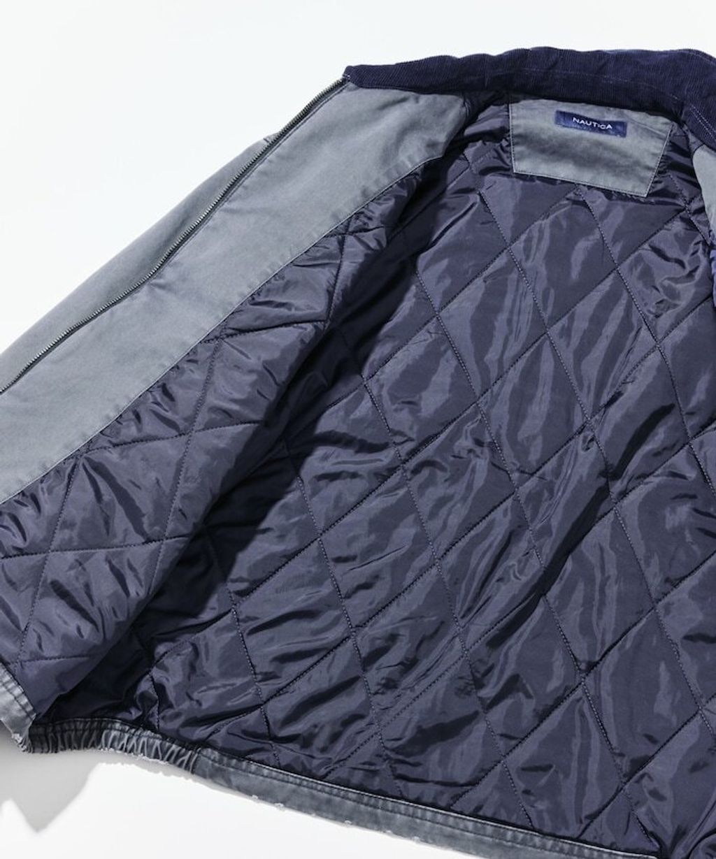 NAUTICA 中綿水染復古刷舊卡其布拉鍊飛行工裝感外套_33