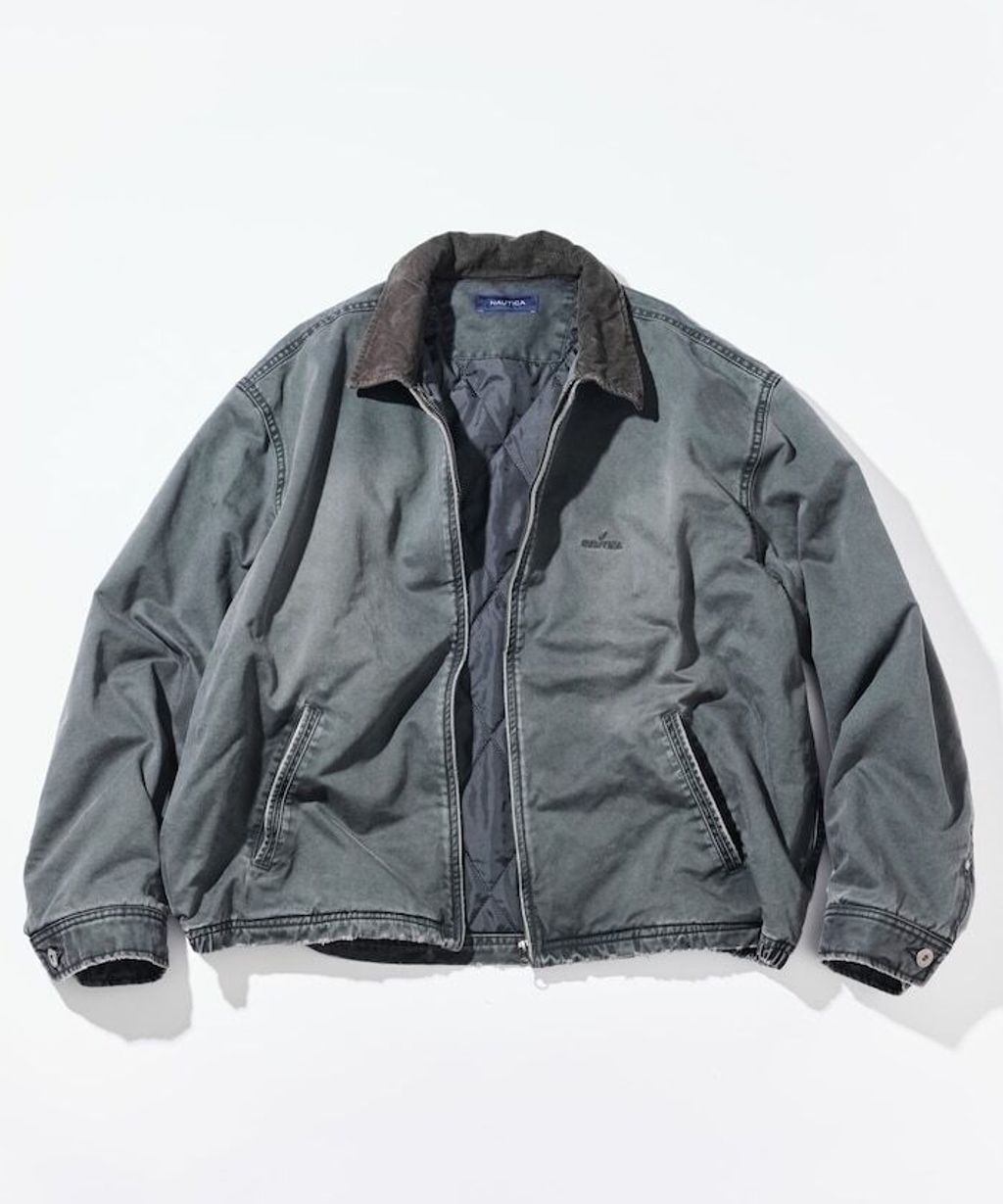 NAUTICA 中綿水染復古刷舊卡其布拉鍊飛行工裝感外套_20