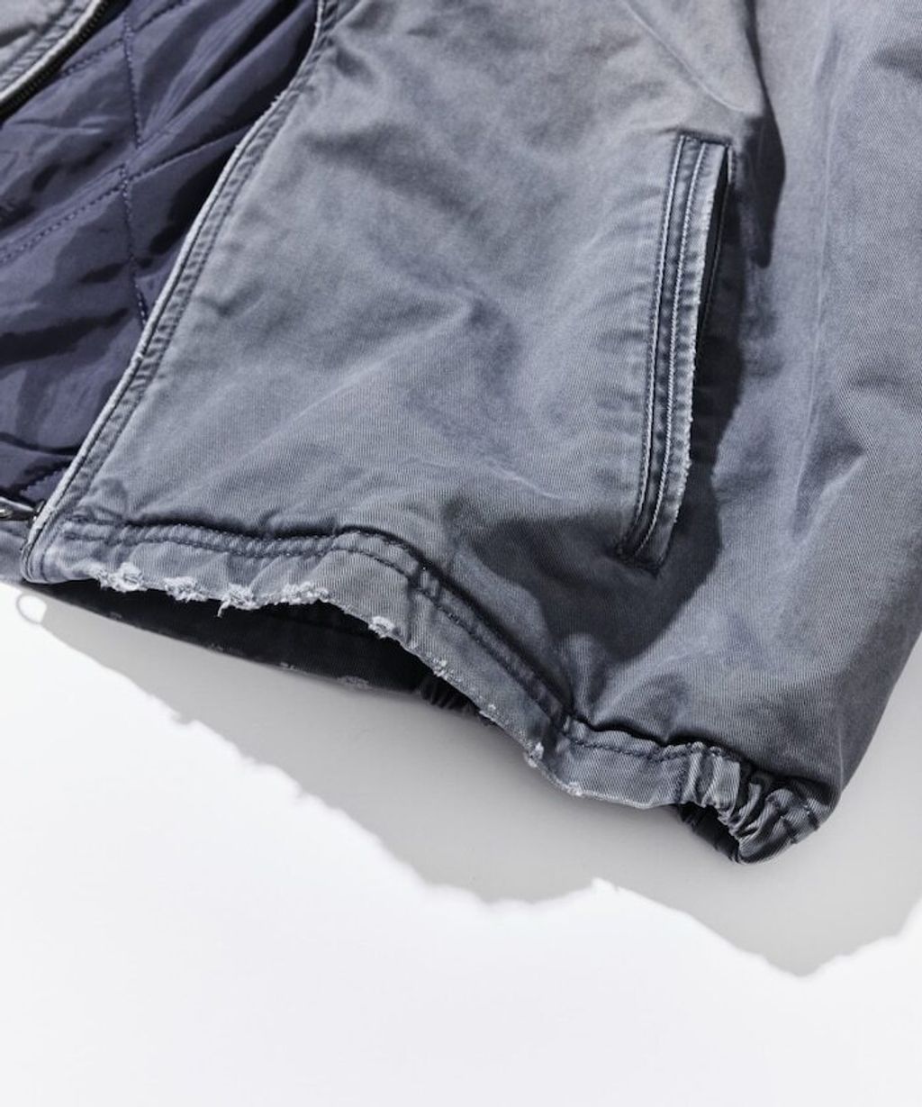 NAUTICA 中綿水染復古刷舊卡其布拉鍊飛行工裝感外套_29