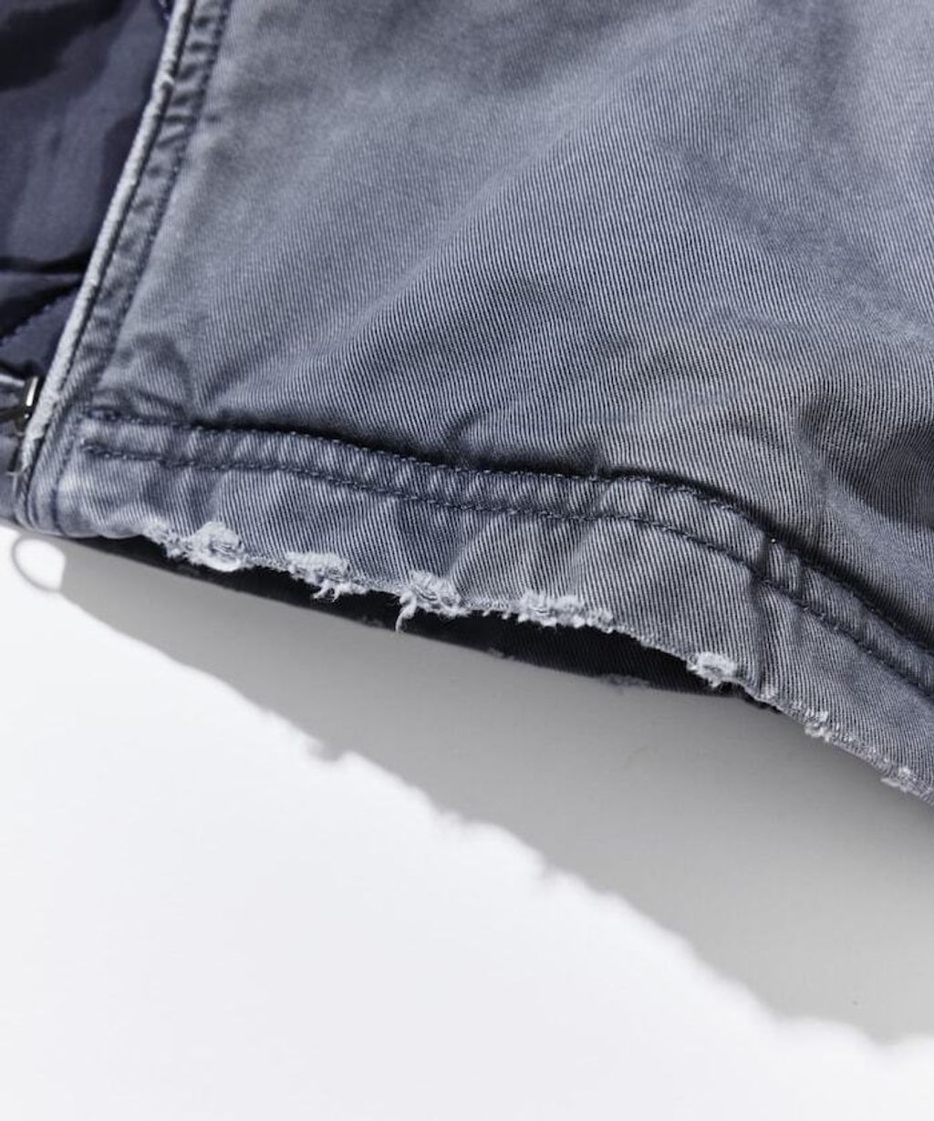 NAUTICA 中綿水染復古刷舊卡其布拉鍊飛行工裝感外套_30