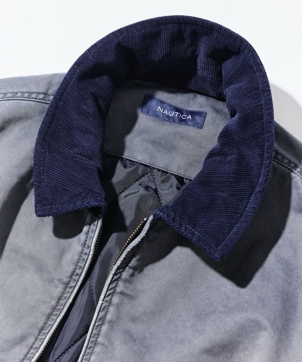 NAUTICA 中綿水染復古刷舊卡其布拉鍊飛行工裝感外套_25