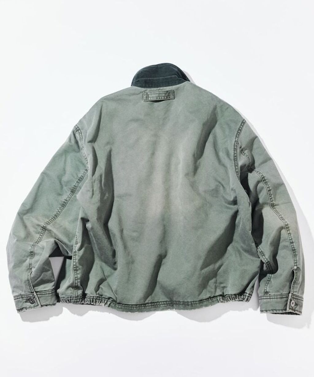 NAUTICA 中綿水染復古刷舊卡其布拉鍊飛行工裝感外套_19