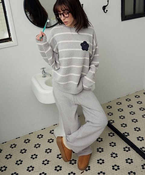 MARY QUANT 保暖蓬鬆柔軟親膚絨毛居家套裝(上衣＋長褲)_1