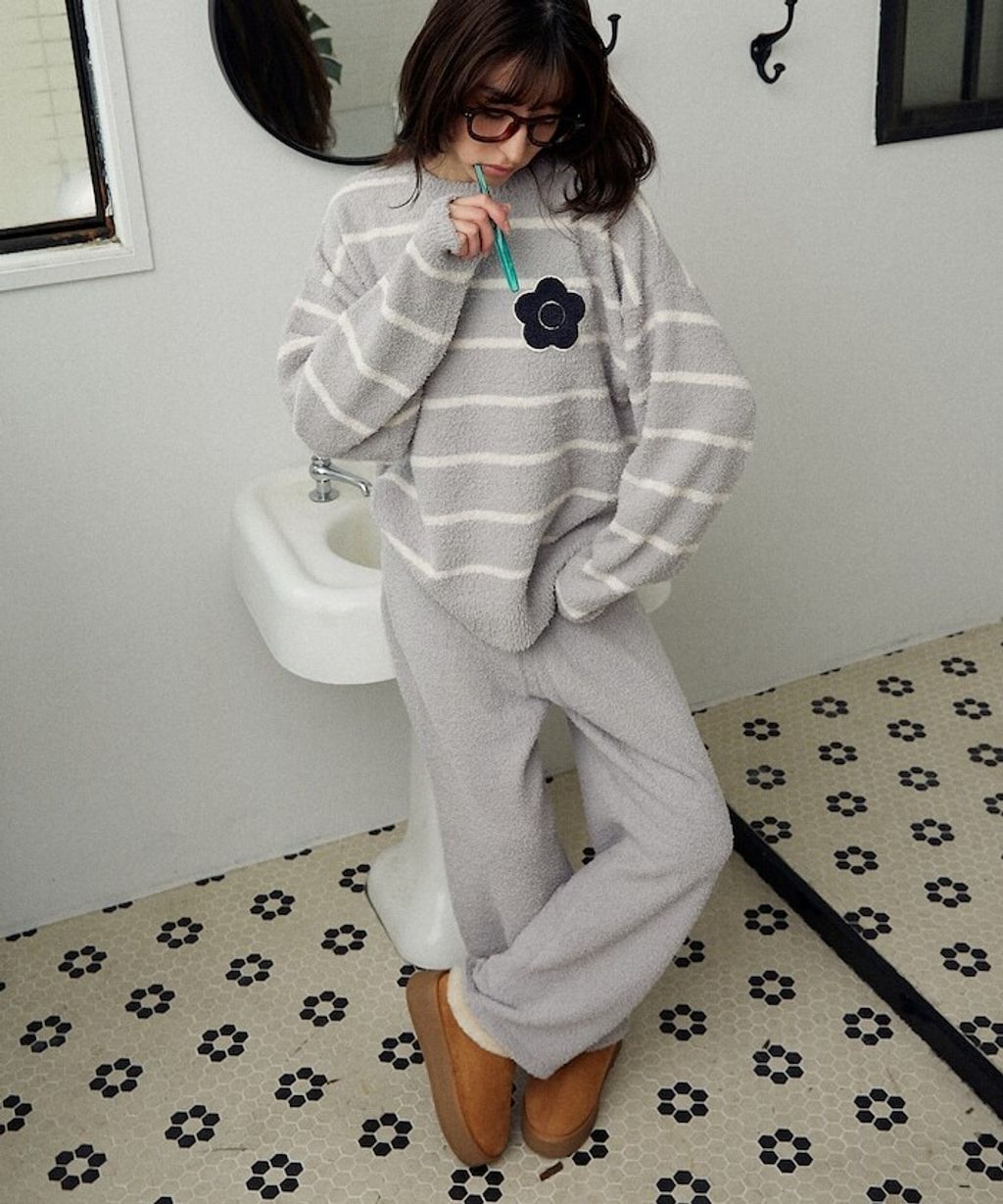 MARY QUANT 保暖蓬鬆柔軟親膚絨毛居家套裝(上衣＋長褲)_18