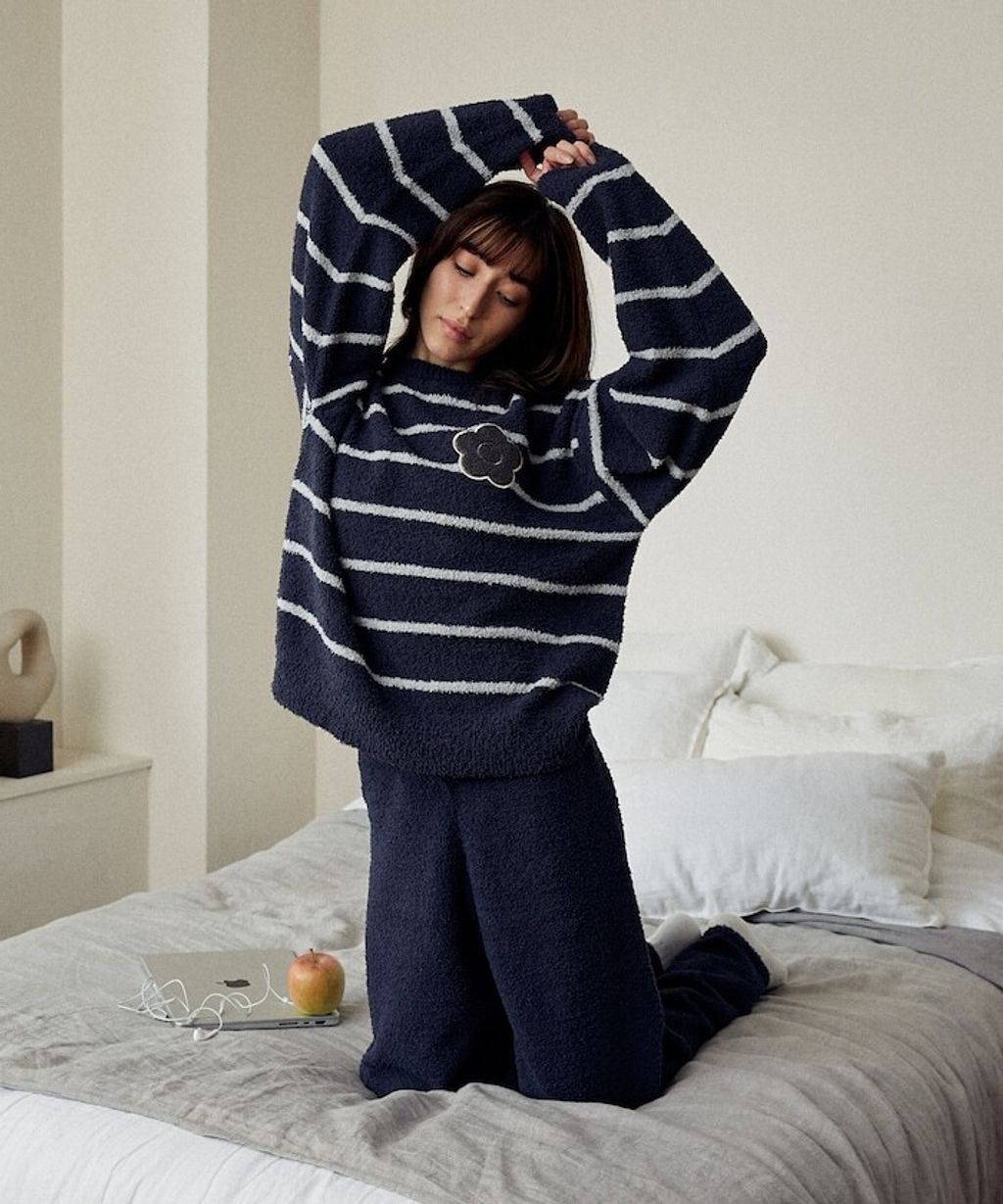 MARY QUANT 保暖蓬鬆柔軟親膚絨毛居家套裝(上衣＋長褲)_44