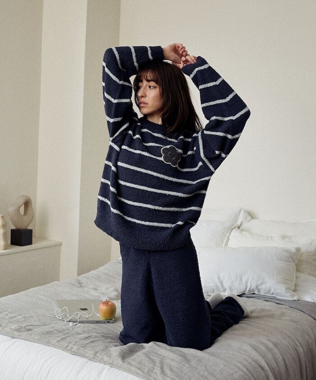 MARY QUANT 保暖蓬鬆柔軟親膚絨毛居家套裝(上衣＋長褲)_51