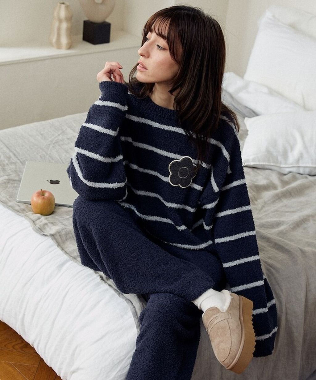 MARY QUANT 保暖蓬鬆柔軟親膚絨毛居家套裝(上衣＋長褲)_42