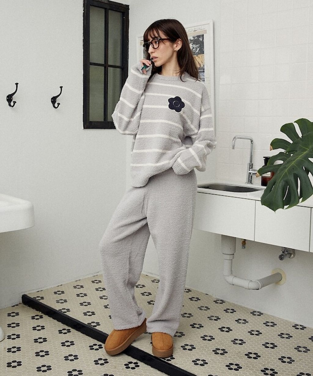 MARY QUANT 保暖蓬鬆柔軟親膚絨毛居家套裝(上衣＋長褲)_26