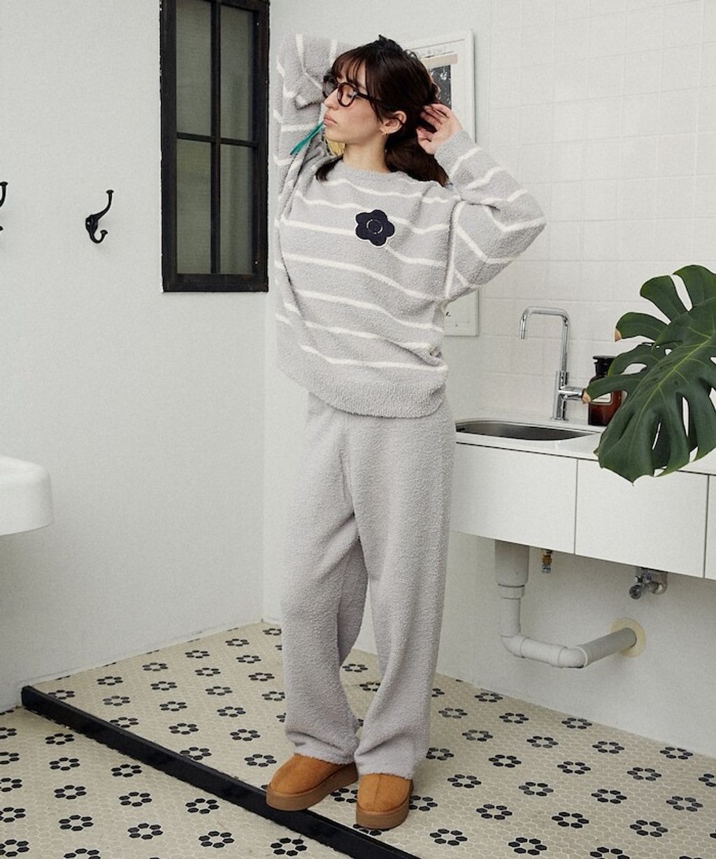 MARY QUANT 保暖蓬鬆柔軟親膚絨毛居家套裝(上衣＋長褲)_19