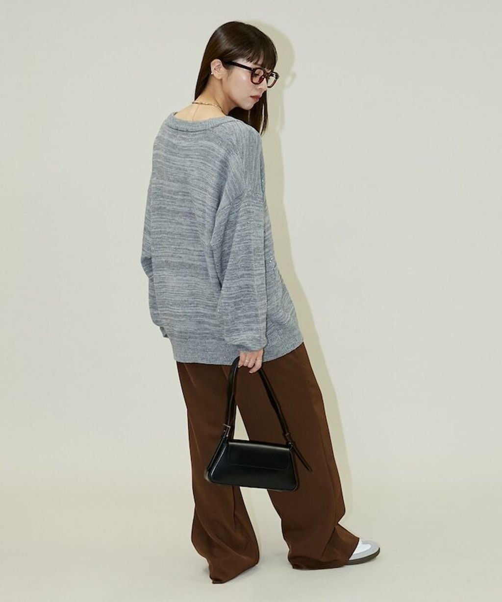 MARY QUANT 亮片點綴中針距柔軟針織開襟外套_62