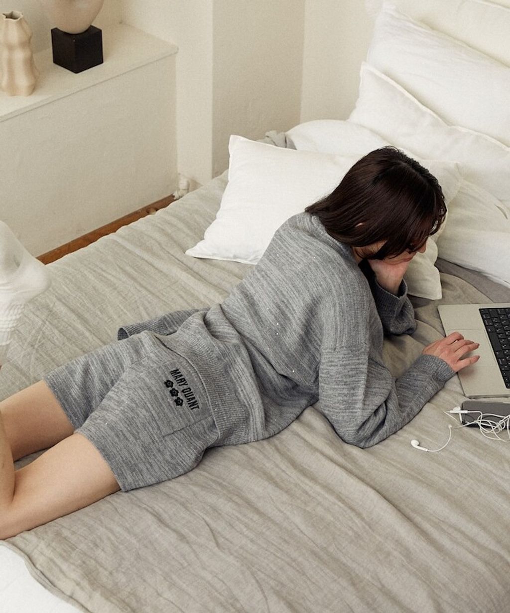 MARY QUANT 亮片點綴中針距柔軟針織開襟外套_7