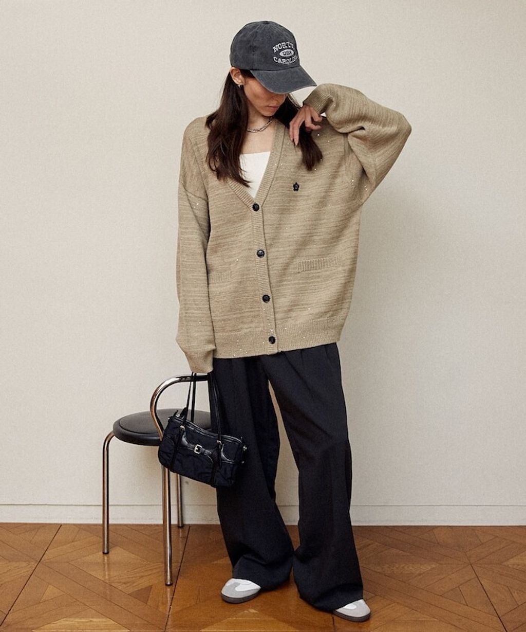 MARY QUANT 亮片點綴中針距柔軟針織開襟外套_35