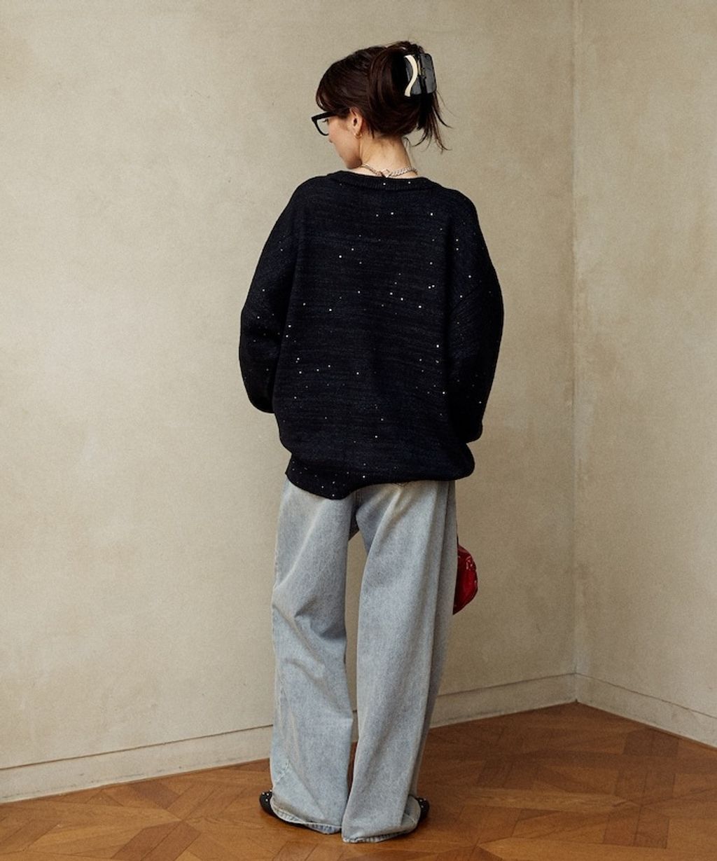 MARY QUANT 亮片點綴中針距柔軟針織開襟外套_28