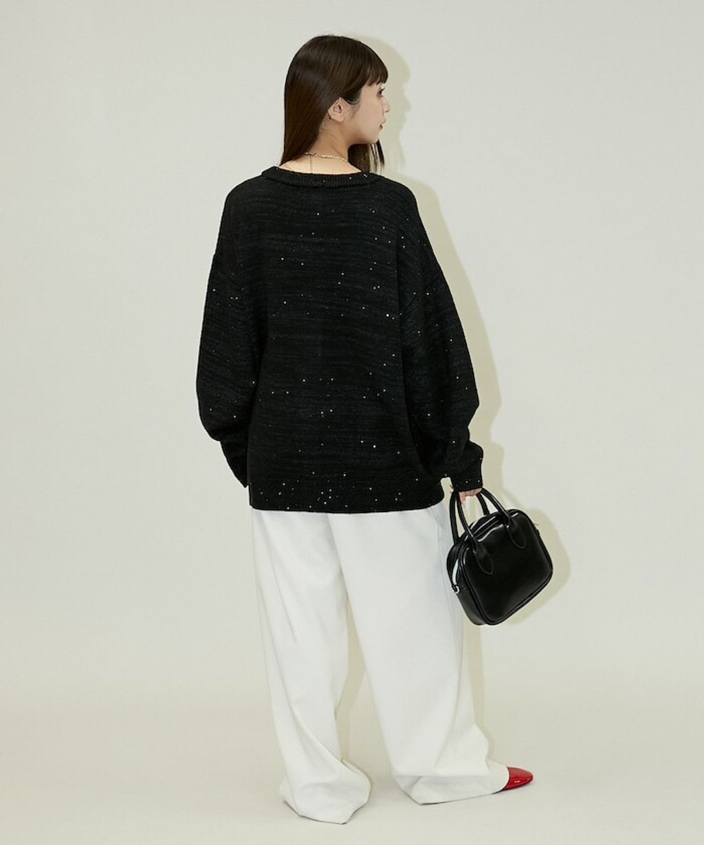 MARY QUANT 亮片點綴中針距柔軟針織開襟外套_19