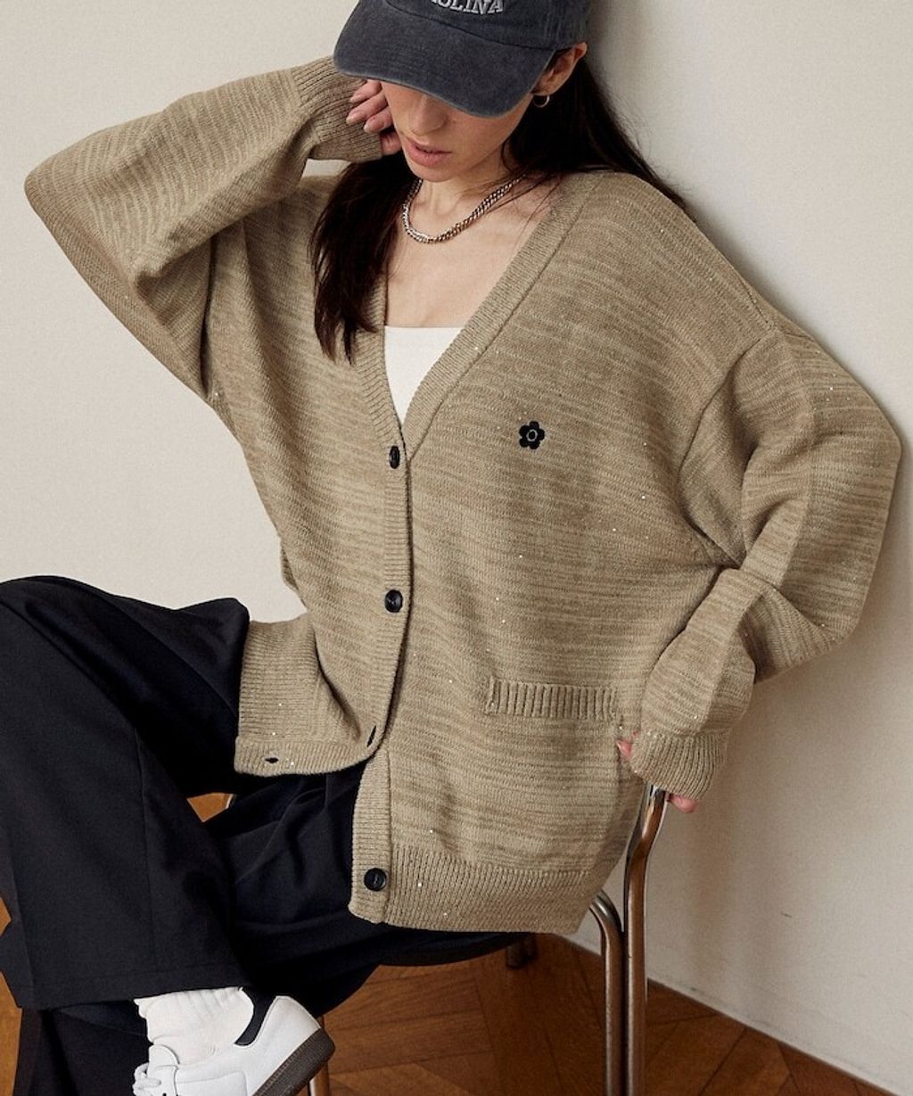 MARY QUANT 亮片點綴中針距柔軟針織開襟外套_32