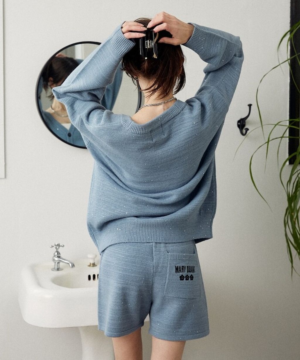 MARY QUANT 亮片點綴中針距柔軟針織開襟外套_44