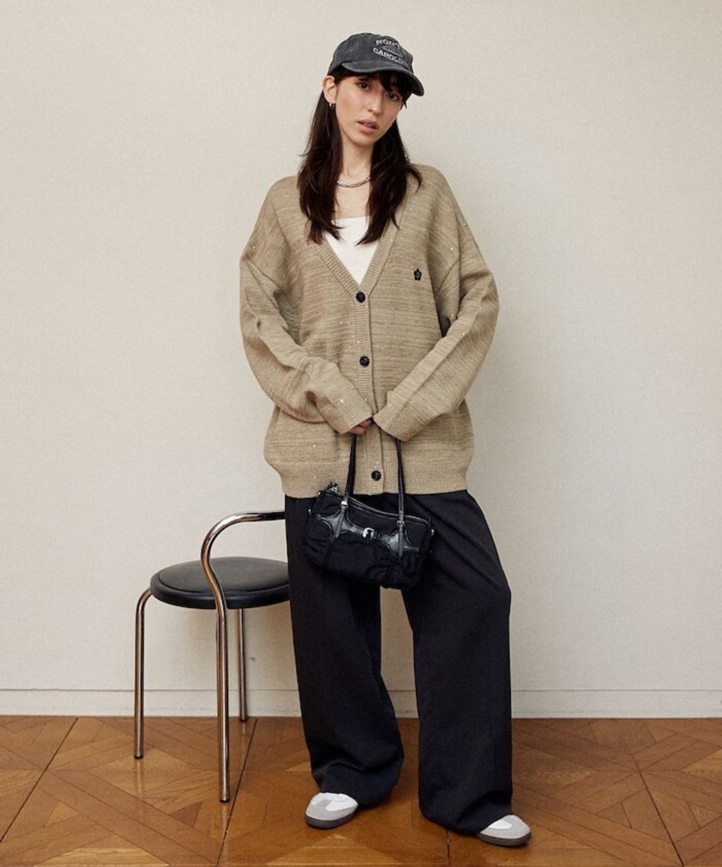 MARY QUANT 亮片點綴中針距柔軟針織開襟外套_33