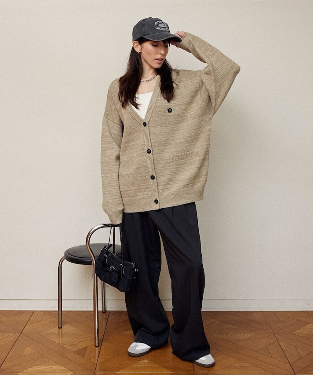 MARY QUANT 亮片點綴中針距柔軟針織開襟外套_37