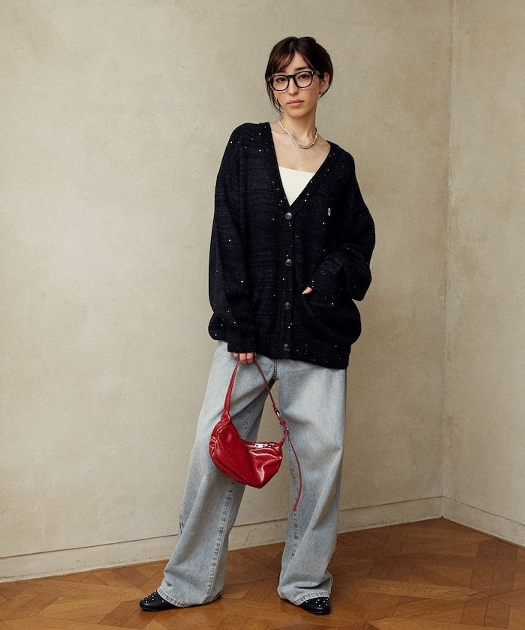 MARY QUANT 亮片點綴中針距柔軟針織開襟外套_27