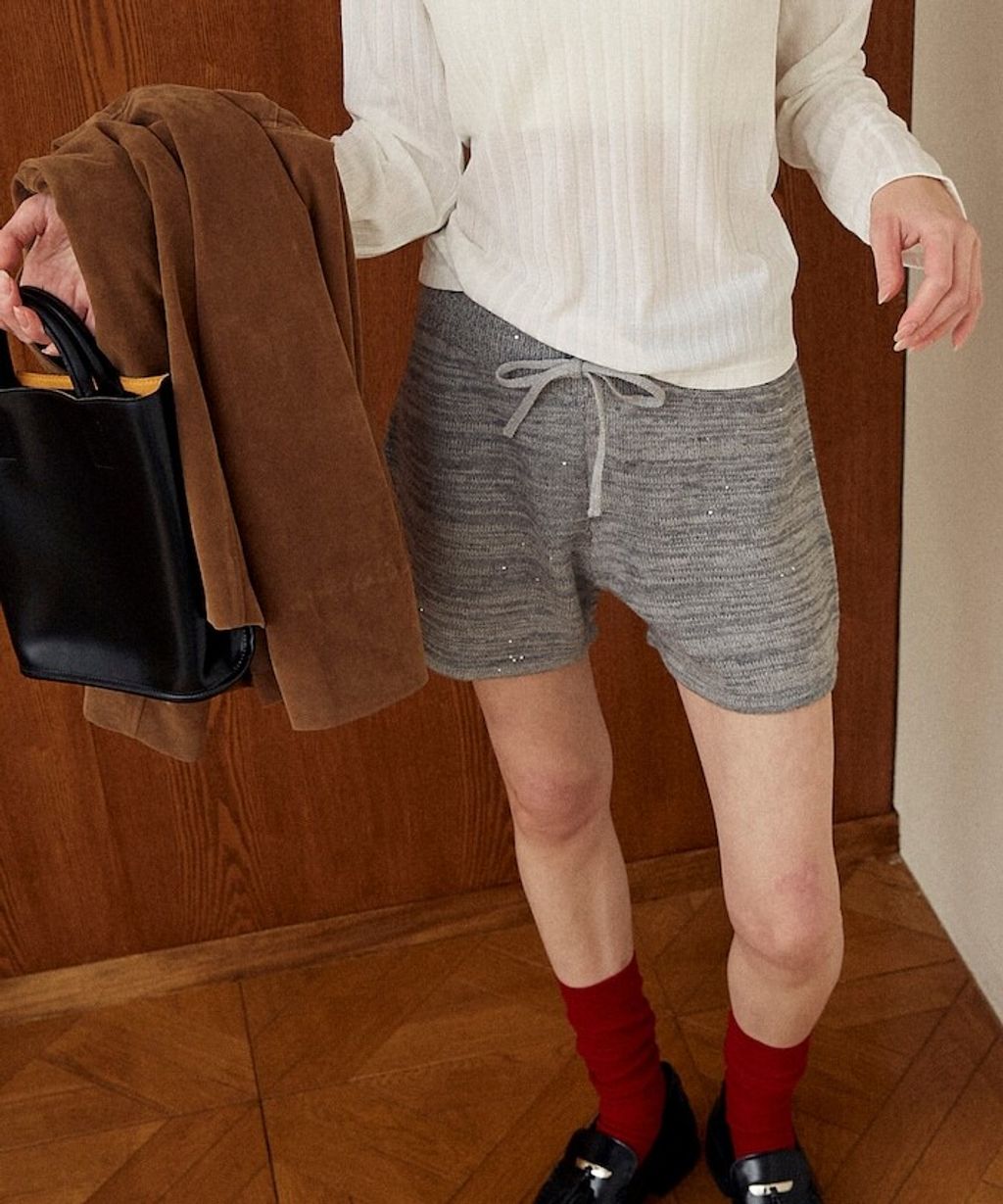 MARY QUANT 亮片點綴柔軟親膚針織短褲_8