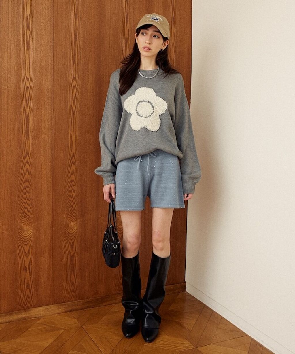 MARY QUANT 亮片點綴柔軟親膚針織短褲_38