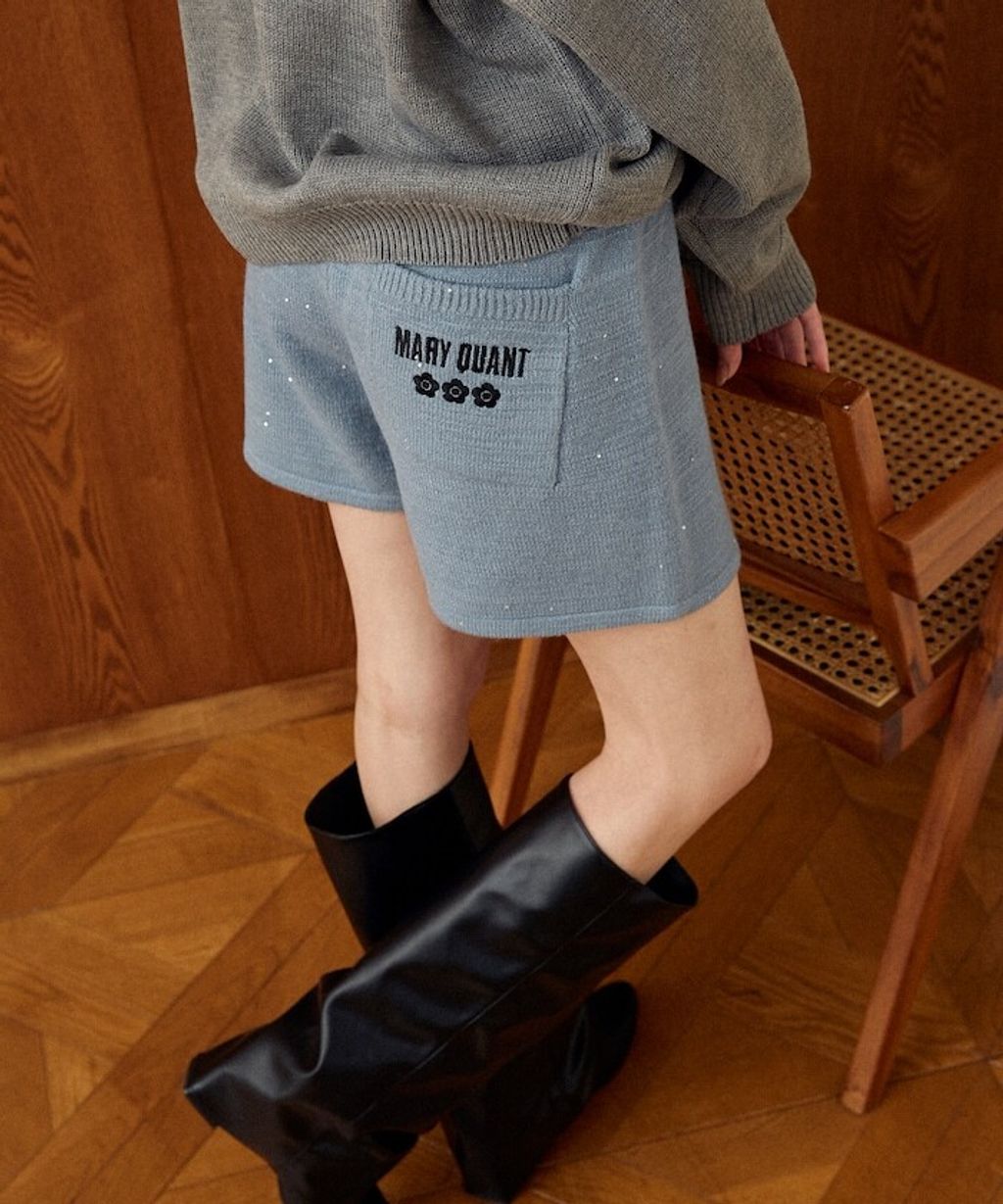 MARY QUANT 亮片點綴柔軟親膚針織短褲_34