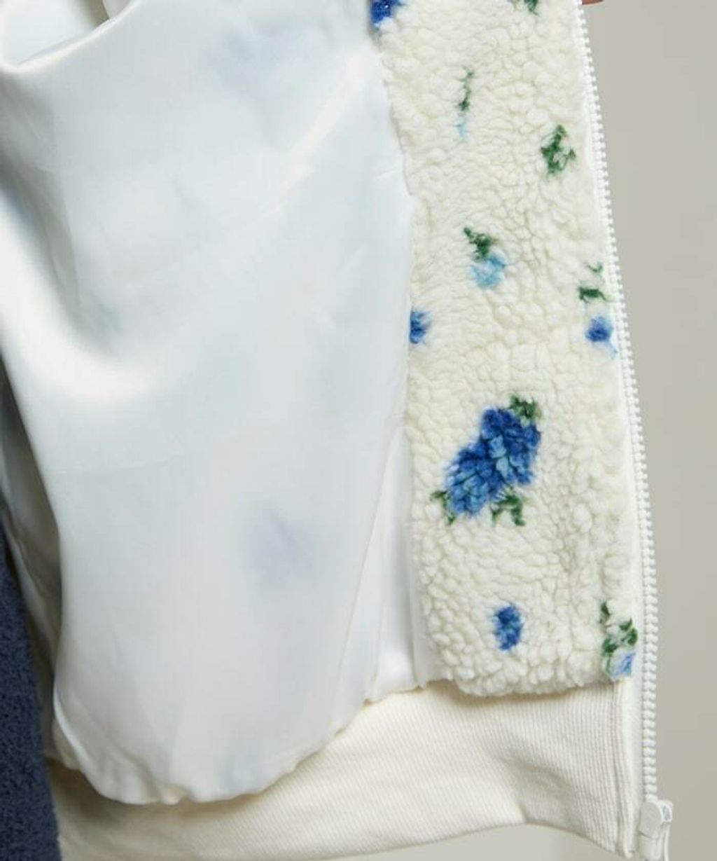 MARY QUANT 花卉印花蓬鬆保暖羊羔絨外套_34