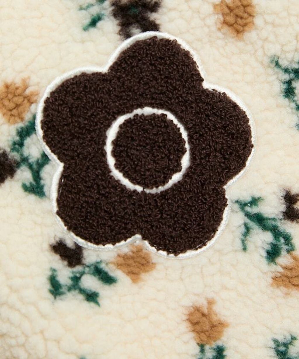 MARY QUANT 花卉印花蓬鬆保暖羊羔絨外套_25