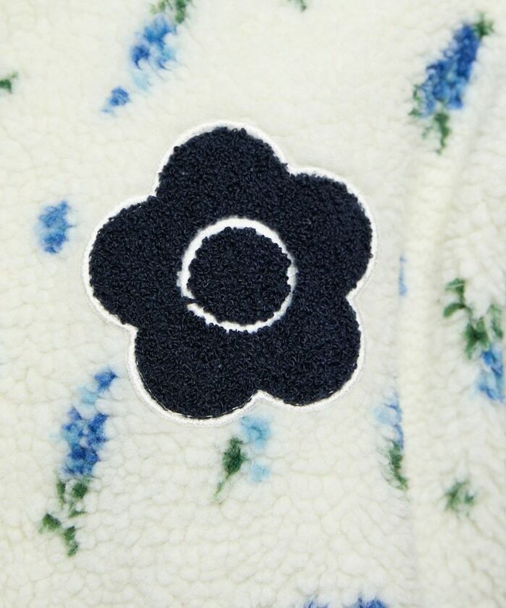 MARY QUANT 花卉印花蓬鬆保暖羊羔絨外套_31