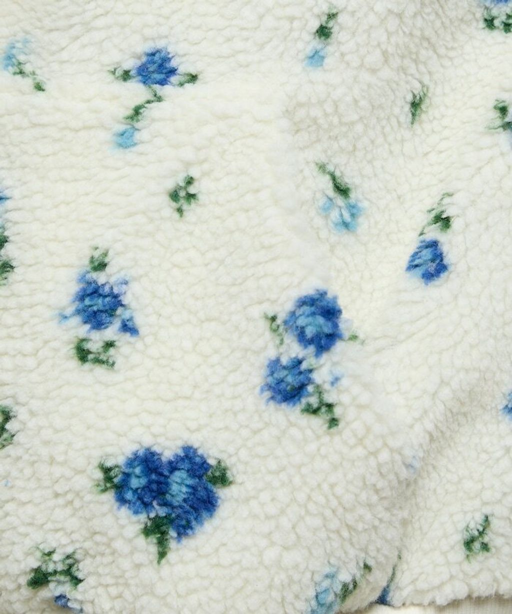 MARY QUANT 花卉印花蓬鬆保暖羊羔絨外套_33