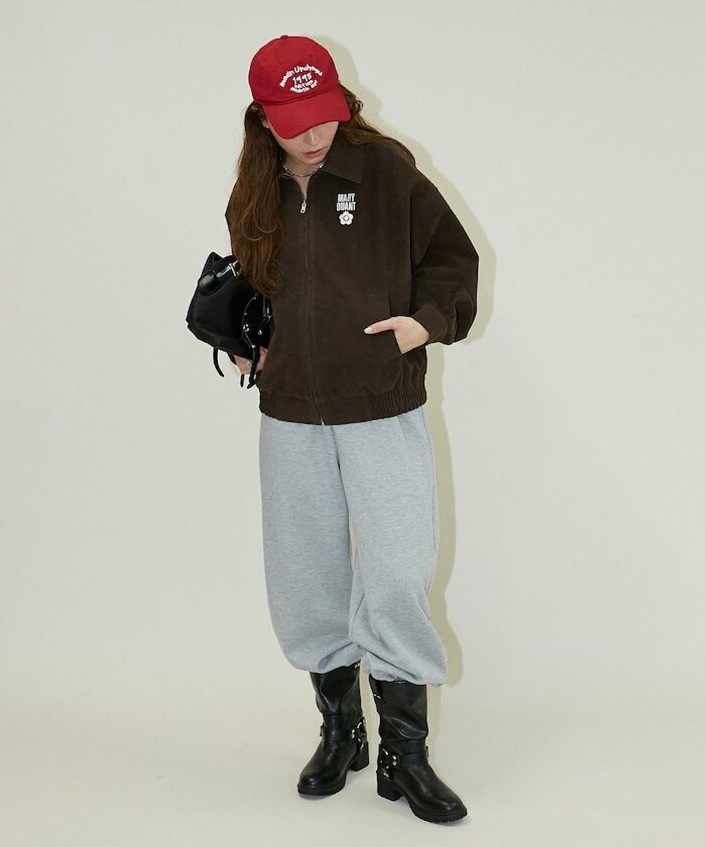 MARY QUANT 麂皮質感花紋刺繡logo外套_47