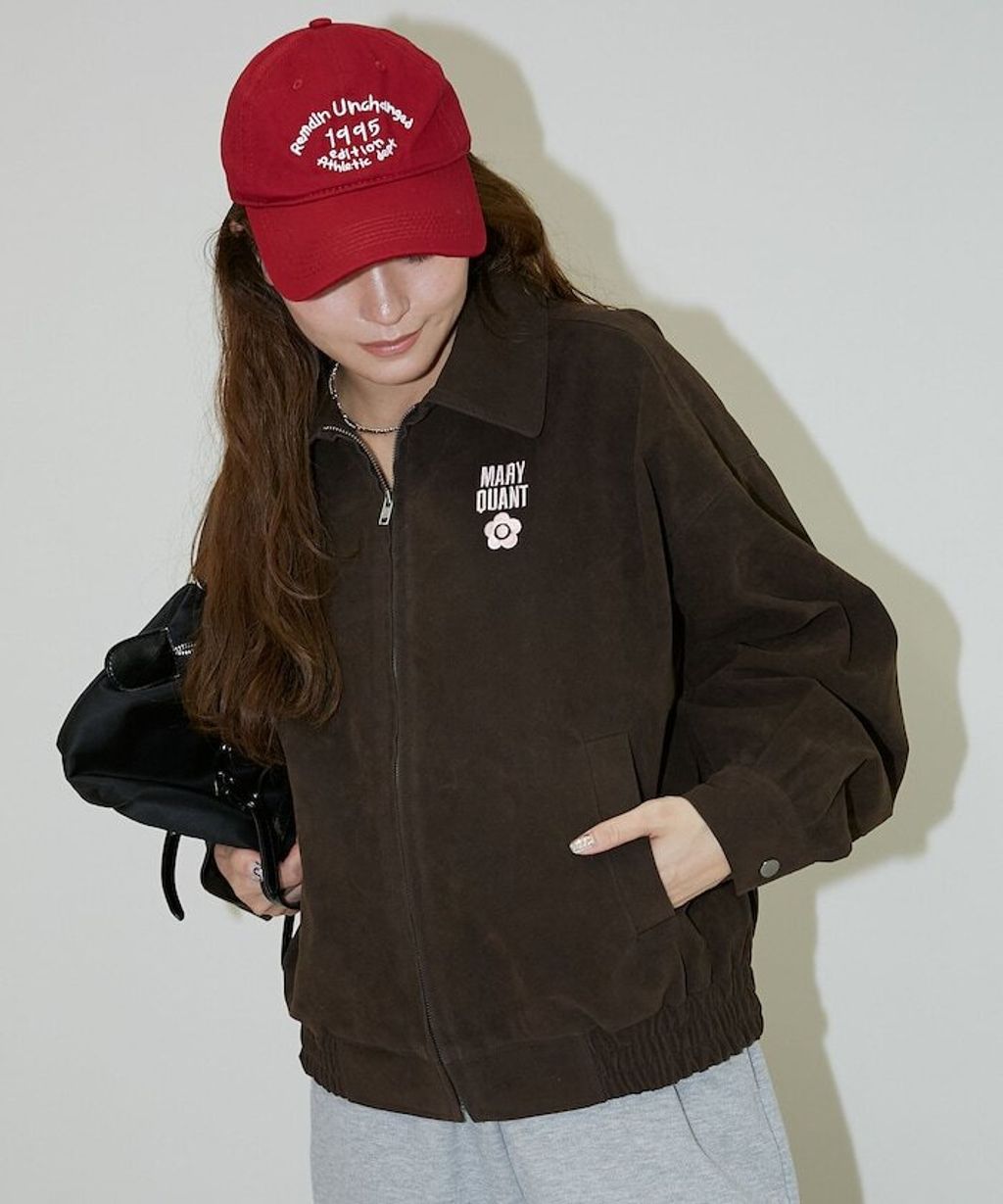 MARY QUANT 麂皮質感花紋刺繡logo外套_50