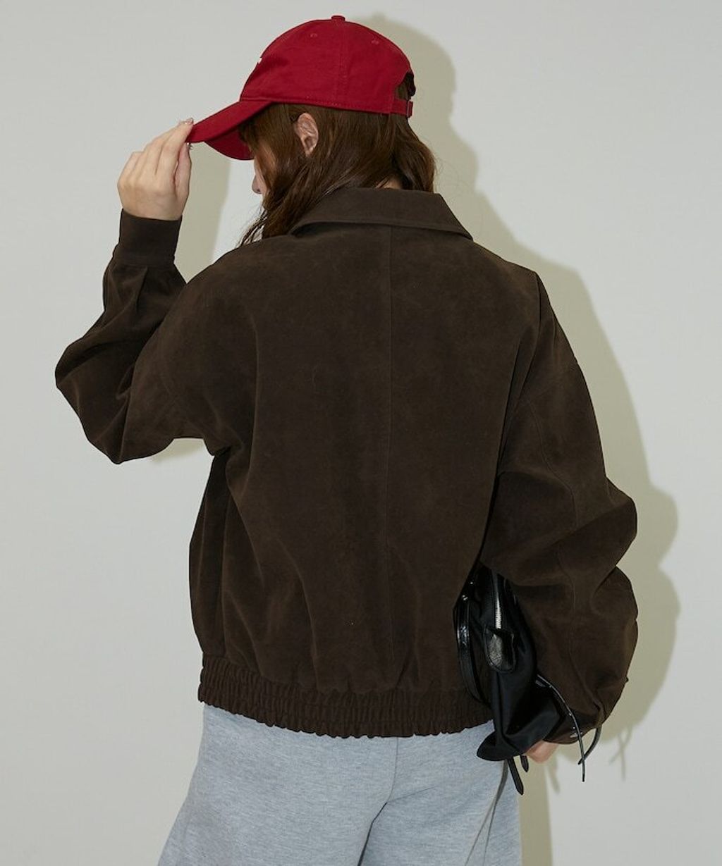 MARY QUANT 麂皮質感花紋刺繡logo外套_43