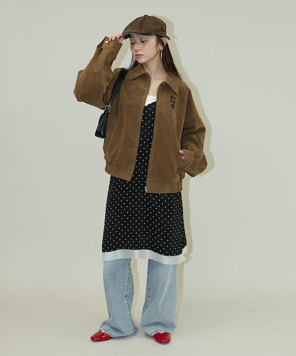 MARY QUANT 麂皮質感花紋刺繡logo外套_31