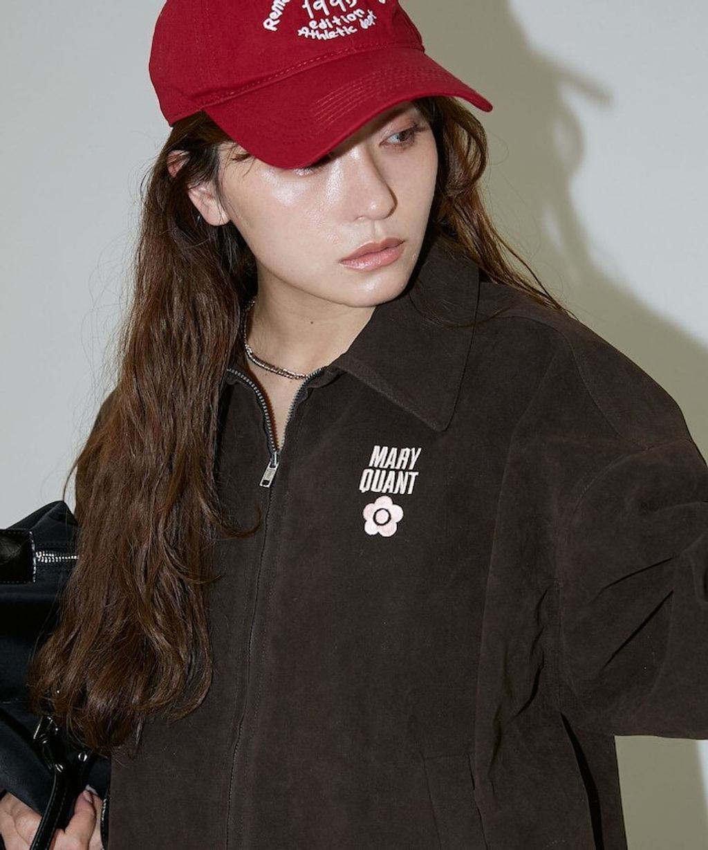 MARY QUANT 麂皮質感花紋刺繡logo外套_49