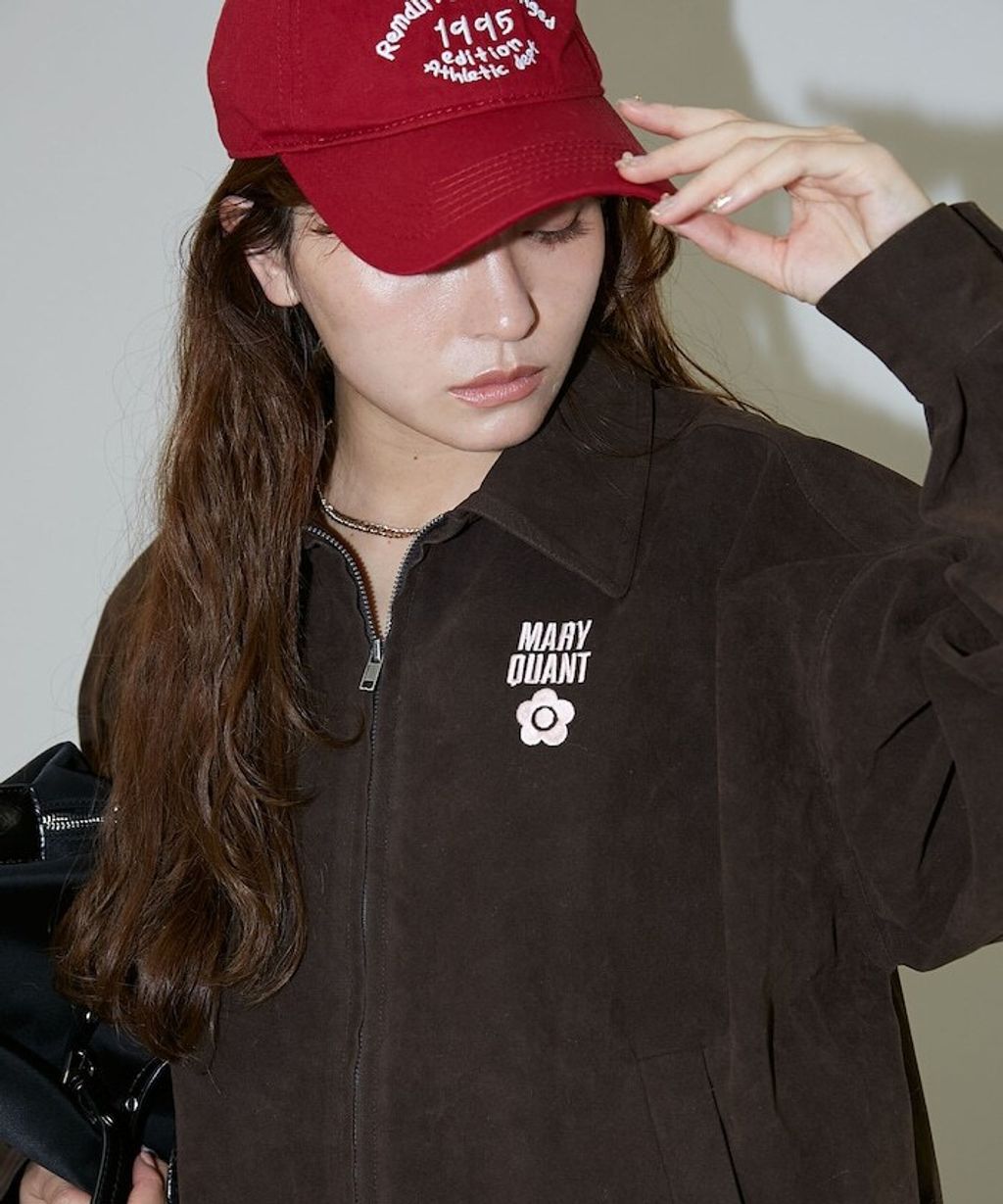 MARY QUANT 麂皮質感花紋刺繡logo外套_41