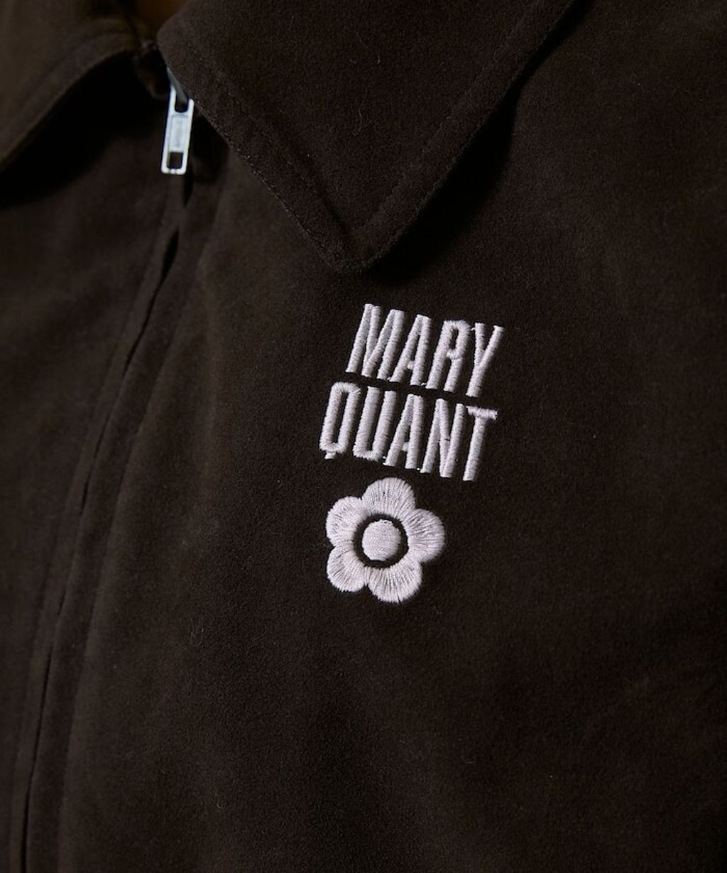 MARY QUANT 麂皮質感花紋刺繡logo外套_37