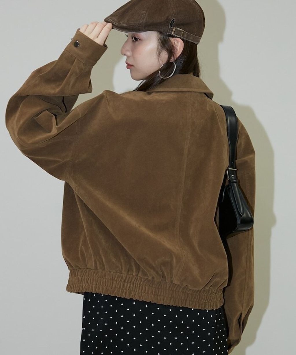 MARY QUANT 麂皮質感花紋刺繡logo外套_29