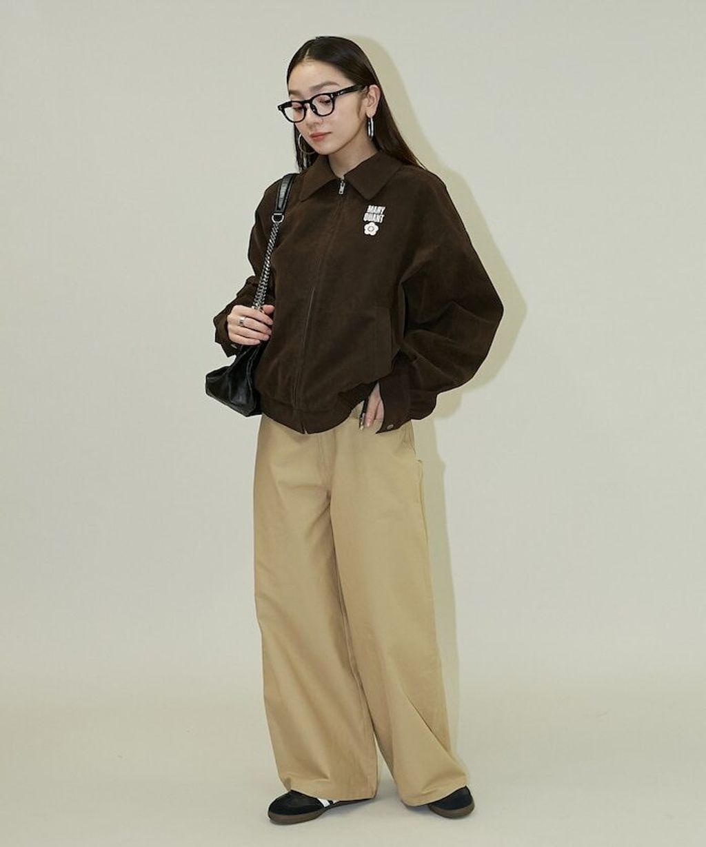 MARY QUANT 麂皮質感花紋刺繡logo外套_9