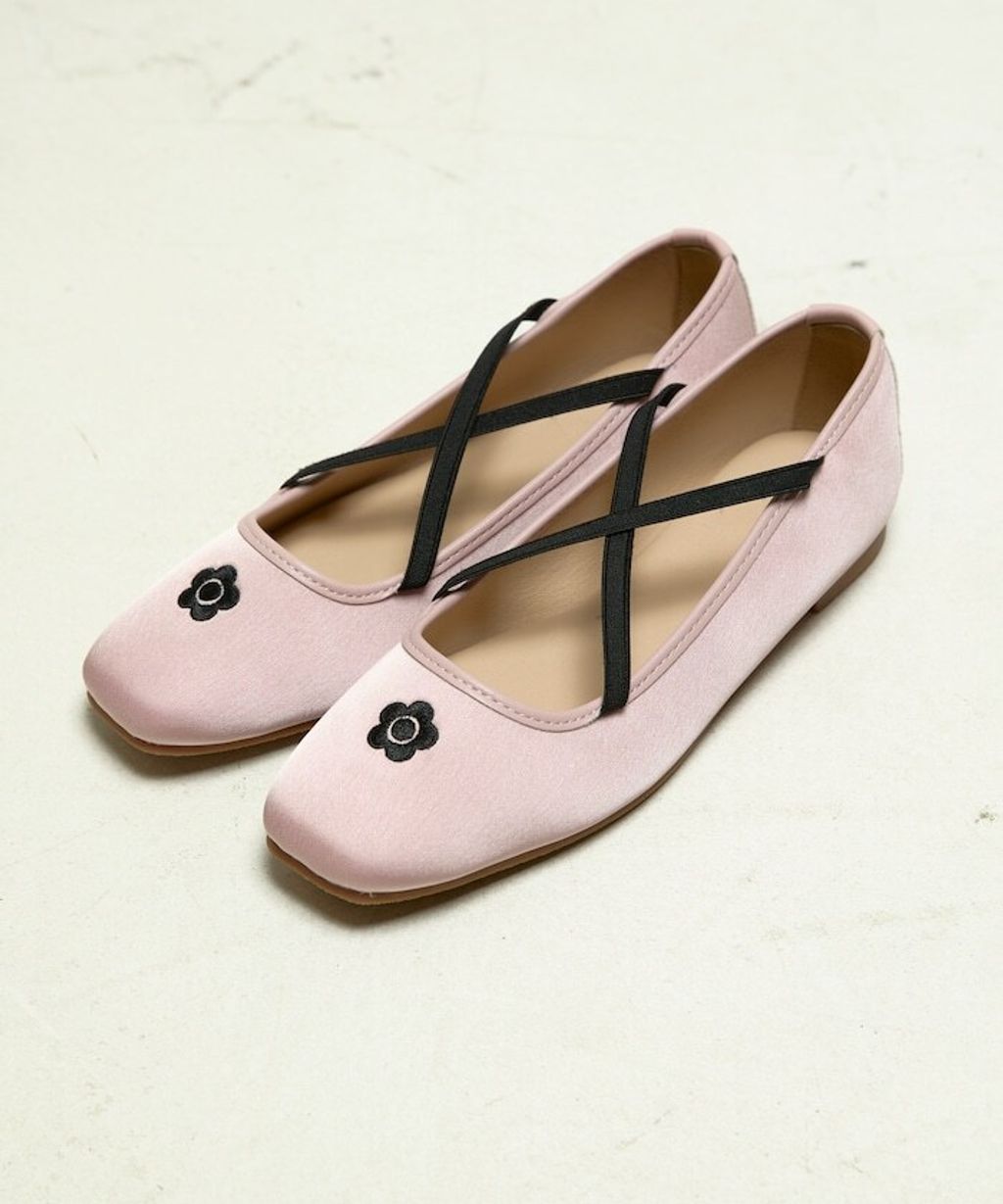 MARY QUANT 微光澤緞面芭蕾平底鞋_28
