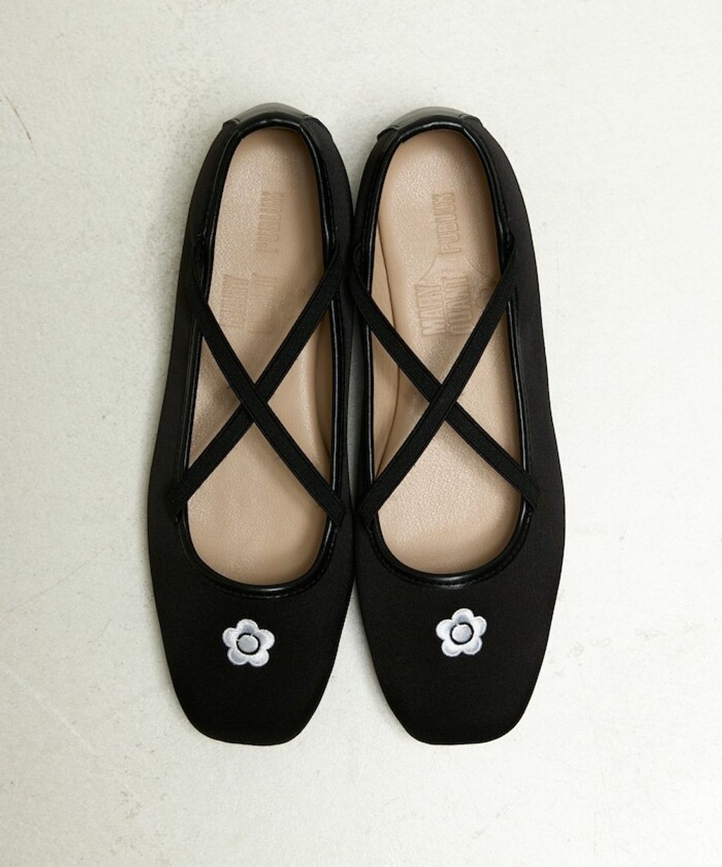 MARY QUANT 微光澤緞面芭蕾平底鞋_27