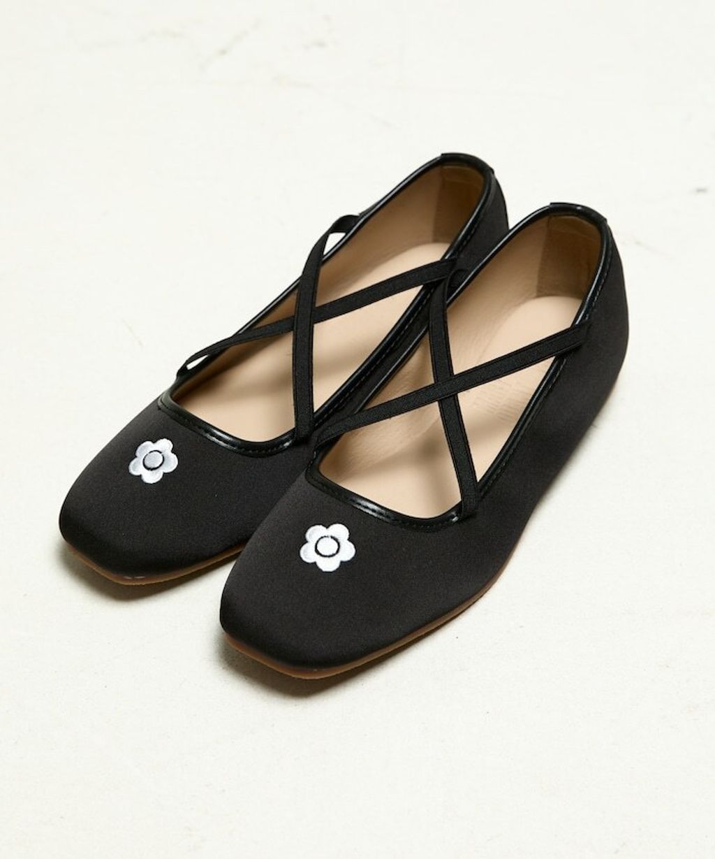 MARY QUANT 微光澤緞面芭蕾平底鞋_20