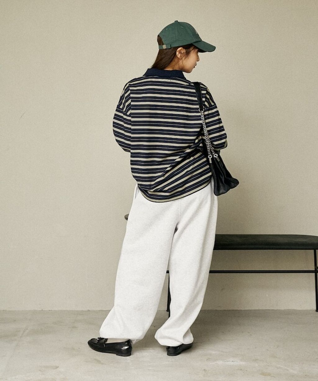 MARY QUANT 小花刺繡褲管抽繩寬版刷毛休閒棉褲_28