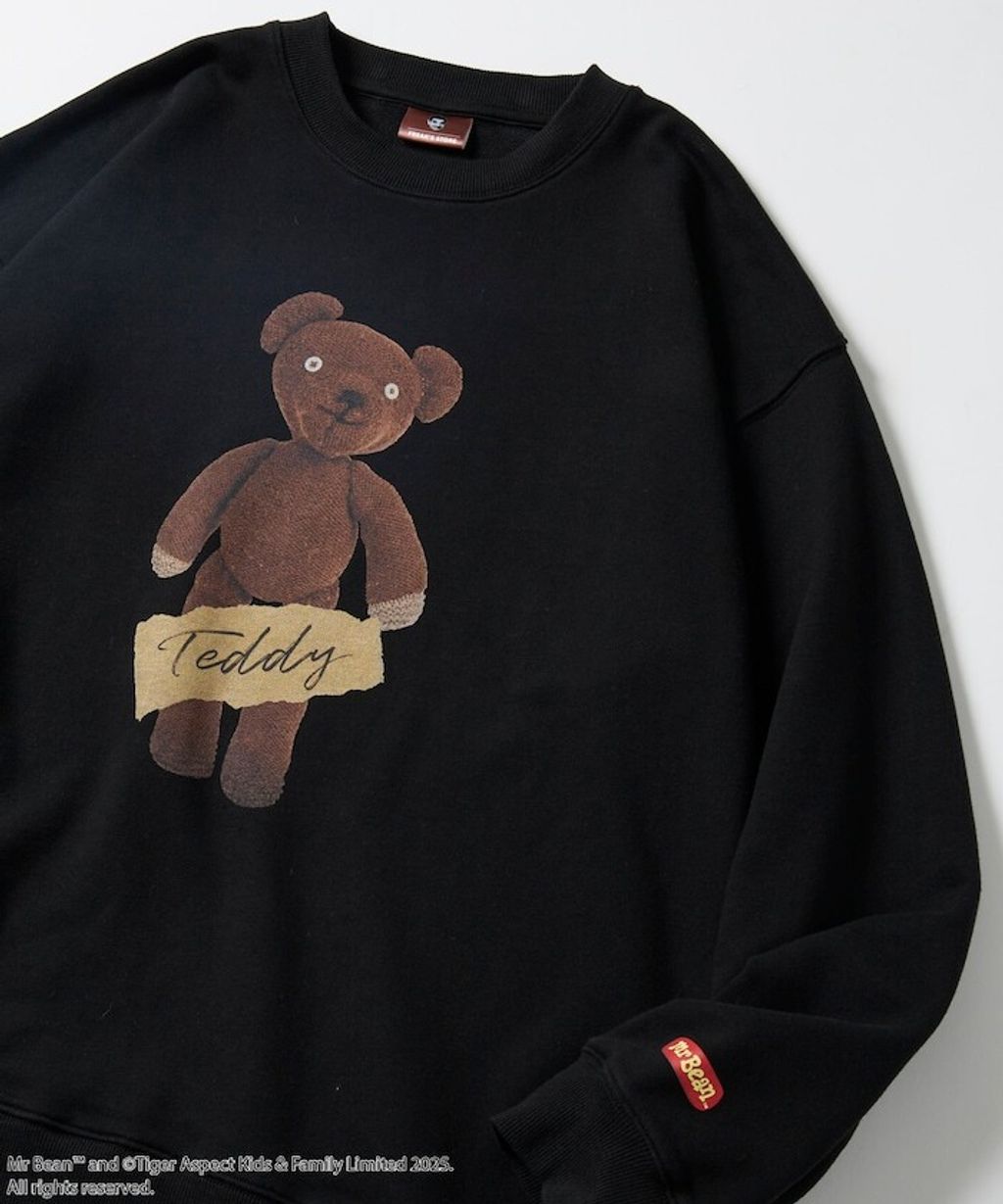 Mr. Bean × FREAKS STORE Teddy印花圓領厚磅大學T_1
