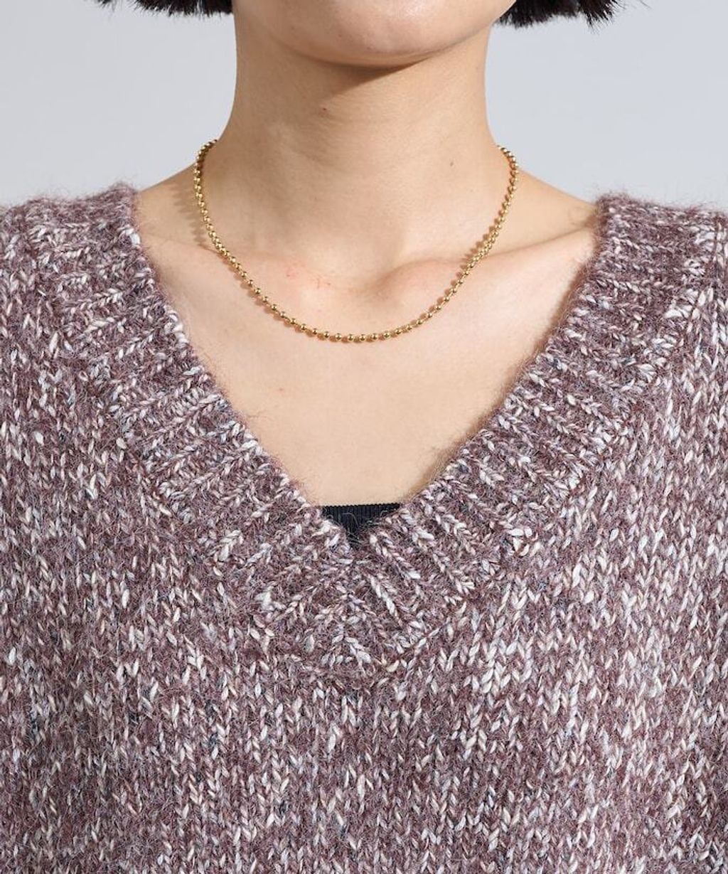 FREAKS STORE V領寬鬆厚實針織上衣_34