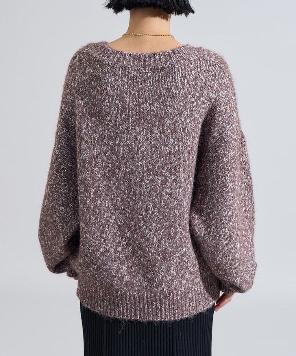 FREAKS STORE V領寬鬆厚實針織上衣_33