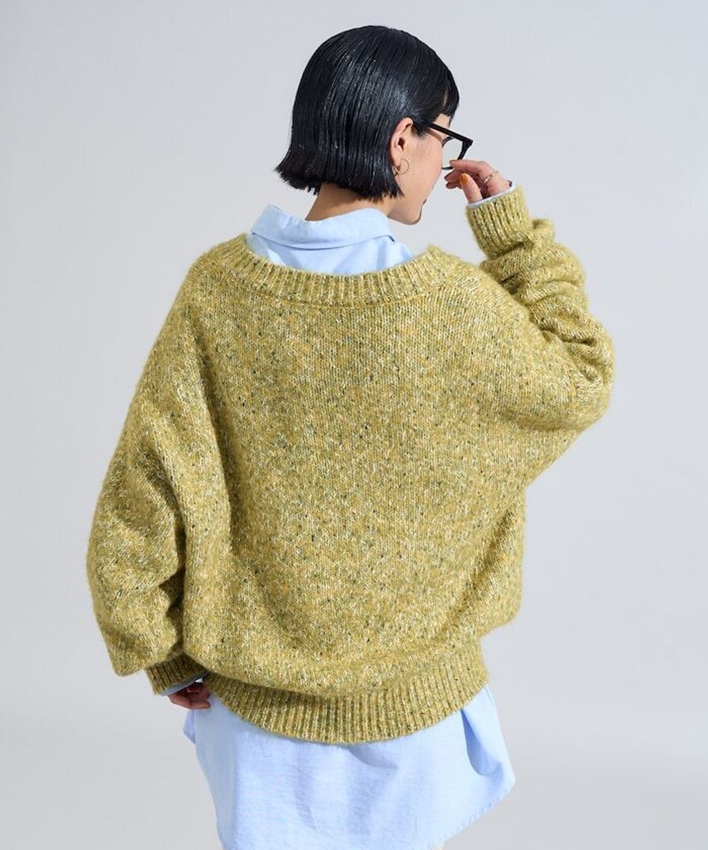 FREAKS STORE V領寬鬆厚實針織上衣_23